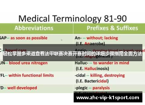 轻松掌握多渠道查看法甲联赛决赛开赛时间的详细步骤指南全面方法