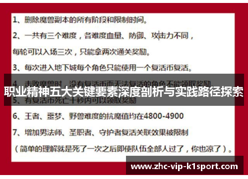 职业精神五大关键要素深度剖析与实践路径探索 职业精神五大关键要素深度剖析与实践路径探索